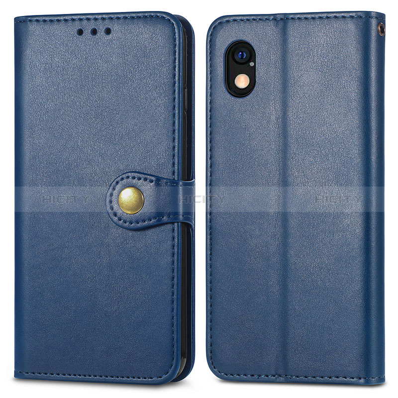 Custodia Portafoglio In Pelle Cover con Supporto S05D per Sony Xperia Ace III SO-53C Blu