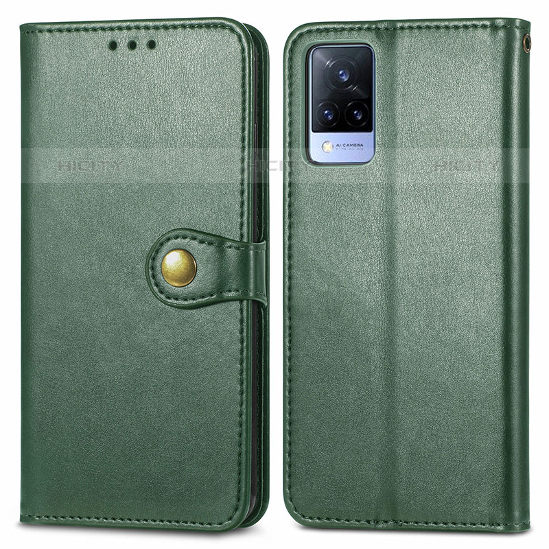 Custodia Portafoglio In Pelle Cover con Supporto S05D per Vivo V21s 5G Verde