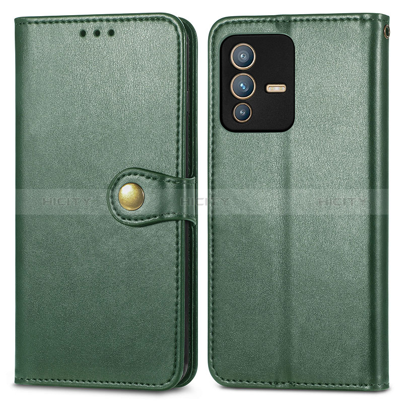 Custodia Portafoglio In Pelle Cover con Supporto S05D per Vivo V23 5G Verde