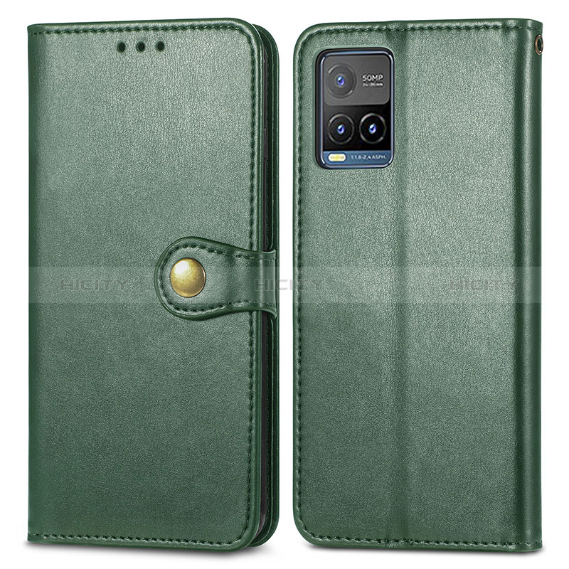 Custodia Portafoglio In Pelle Cover con Supporto S05D per Vivo Y32 4G Verde