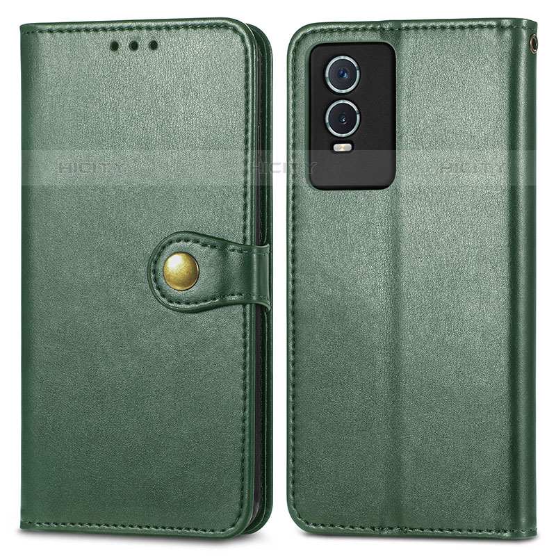 Custodia Portafoglio In Pelle Cover con Supporto S05D per Vivo Y74s 5G Verde