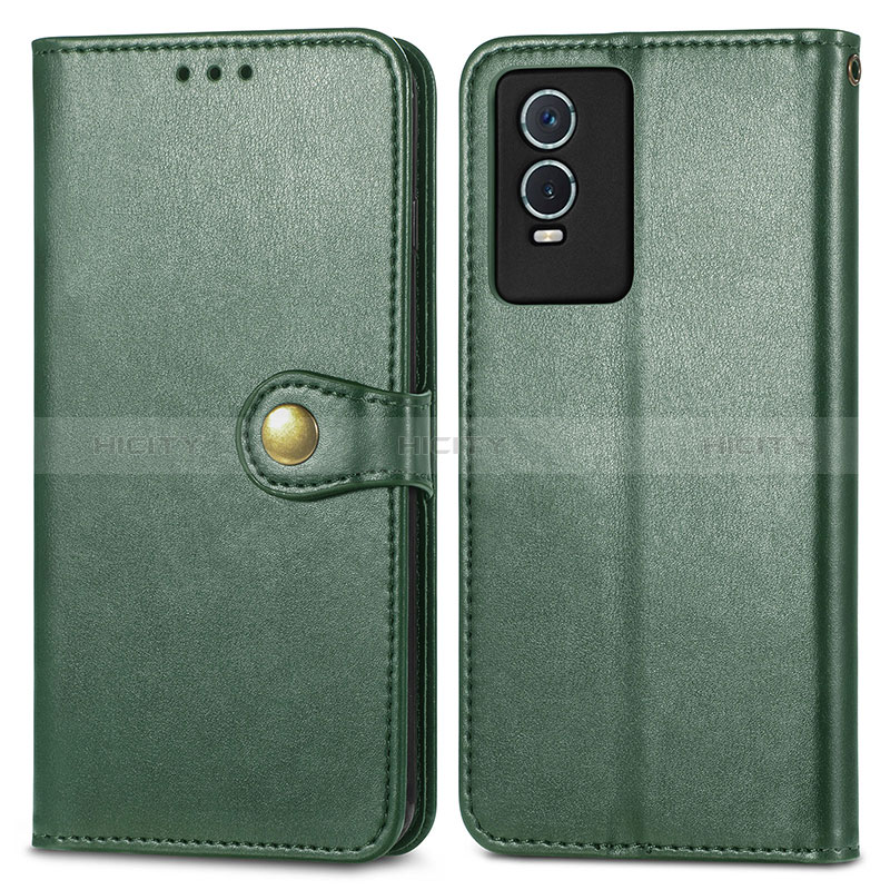 Custodia Portafoglio In Pelle Cover con Supporto S05D per Vivo Y76s 5G Verde