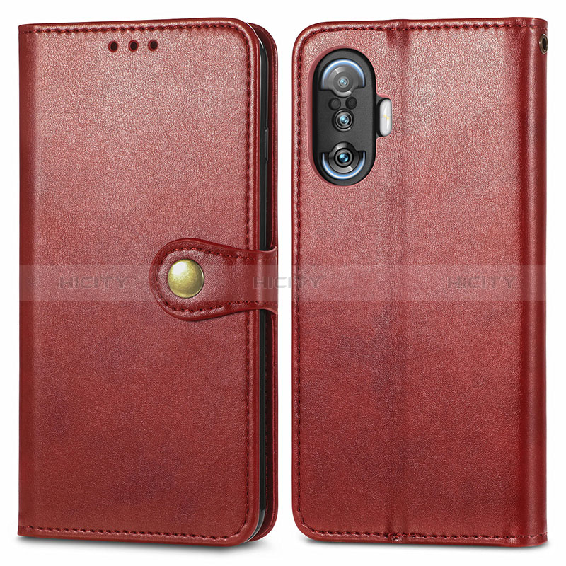 Custodia Portafoglio In Pelle Cover con Supporto S05D per Xiaomi Poco F3 GT 5G Rosso