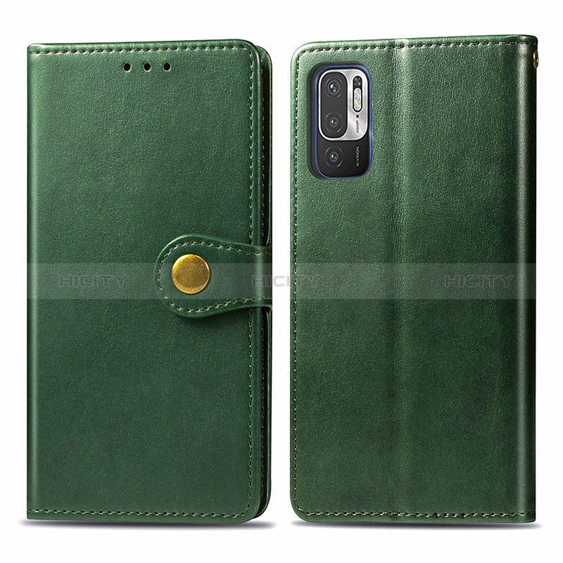 Custodia Portafoglio In Pelle Cover con Supporto S05D per Xiaomi POCO M3 Pro 5G Verde