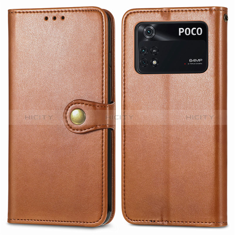 Custodia Portafoglio In Pelle Cover con Supporto S05D per Xiaomi Poco M4 Pro 4G