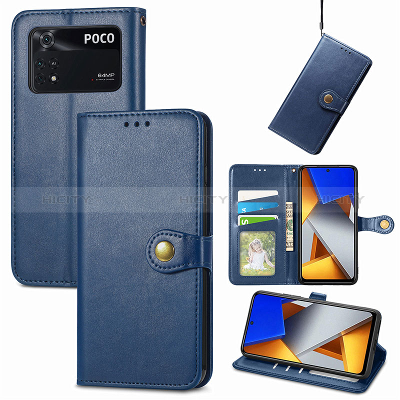 Custodia Portafoglio In Pelle Cover con Supporto S05D per Xiaomi Poco M4 Pro 4G