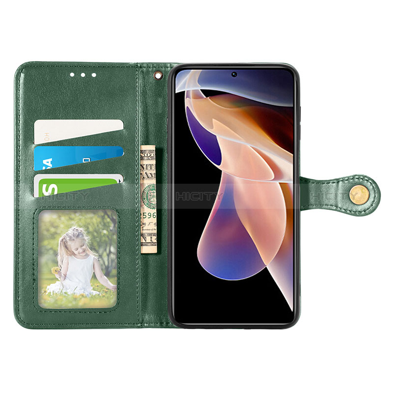 Custodia Portafoglio In Pelle Cover con Supporto S05D per Xiaomi Poco X4 NFC