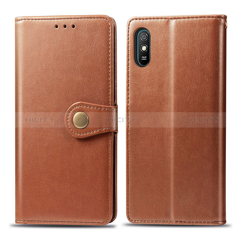 Custodia Portafoglio In Pelle Cover con Supporto S05D per Xiaomi Redmi 9A Marrone