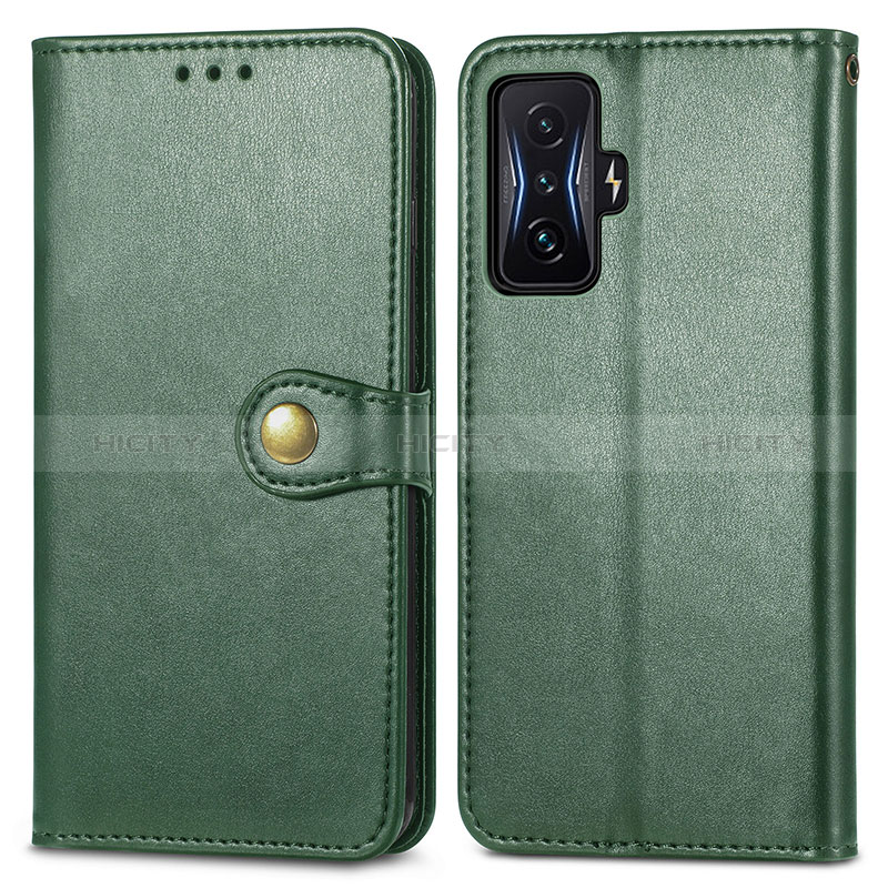 Custodia Portafoglio In Pelle Cover con Supporto S05D per Xiaomi Redmi K50 Gaming 5G Verde