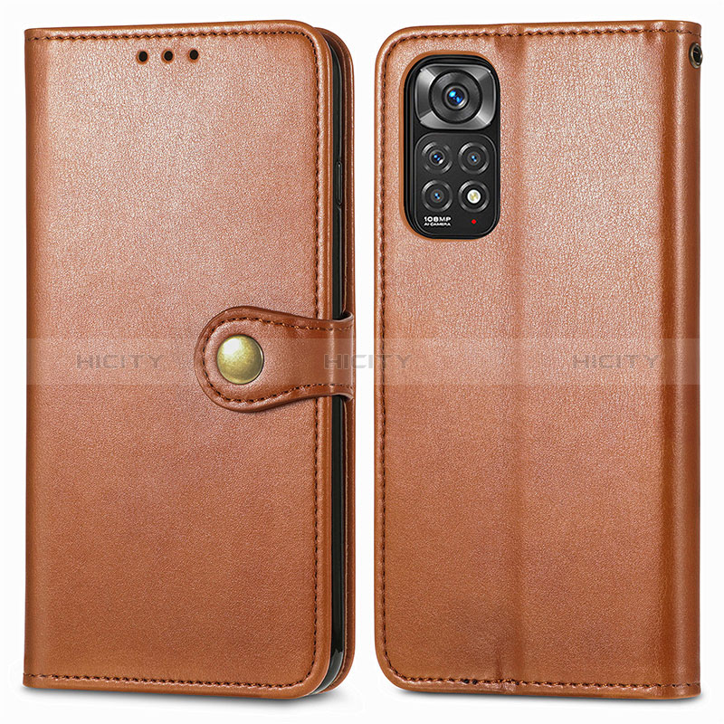 Custodia Portafoglio In Pelle Cover con Supporto S05D per Xiaomi Redmi Note 12 Pro 4G Marrone