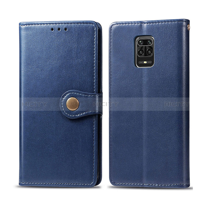 Custodia Portafoglio In Pelle Cover con Supporto S05D per Xiaomi Redmi Note 9 Pro Max Blu