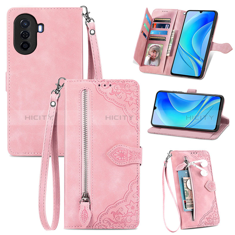 Custodia Portafoglio In Pelle Cover con Supporto S06D per Huawei Enjoy 50