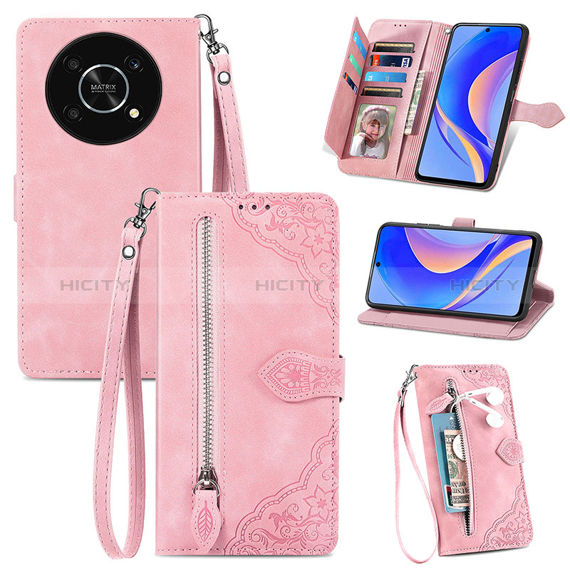 Custodia Portafoglio In Pelle Cover con Supporto S06D per Huawei Enjoy 50 Pro