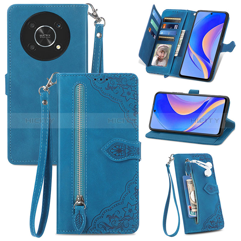 Custodia Portafoglio In Pelle Cover con Supporto S06D per Huawei Enjoy 50 Pro