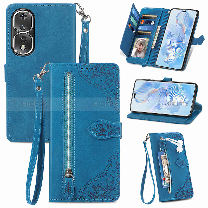 Custodia Portafoglio In Pelle Cover con Supporto S06D per Huawei Honor 80 Pro Flat 5G