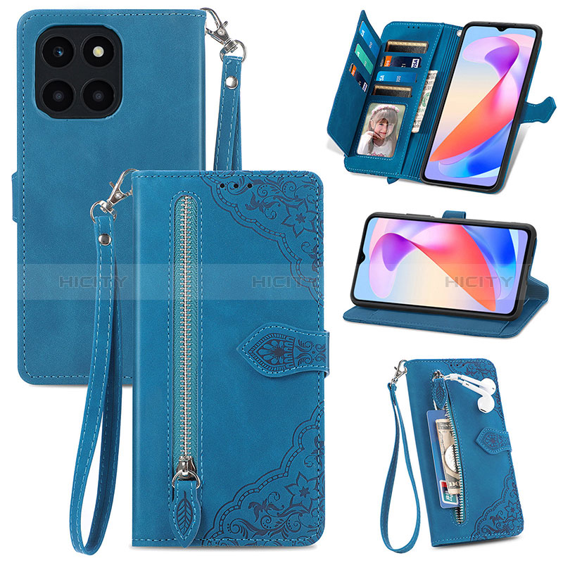 Custodia Portafoglio In Pelle Cover con Supporto S06D per Huawei Honor X6a