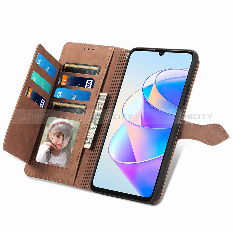 Custodia Portafoglio In Pelle Cover con Supporto S06D per Huawei Honor X7a