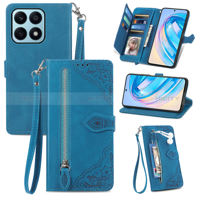 Custodia Portafoglio In Pelle Cover con Supporto S06D per Huawei Honor X8a 4G