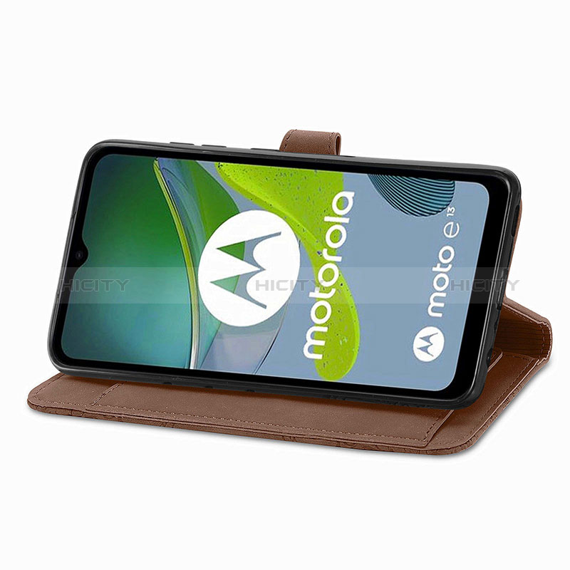 Custodia Portafoglio In Pelle Cover con Supporto S06D per Motorola Moto E13