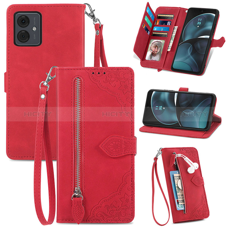 Custodia Portafoglio In Pelle Cover con Supporto S06D per Motorola Moto G14