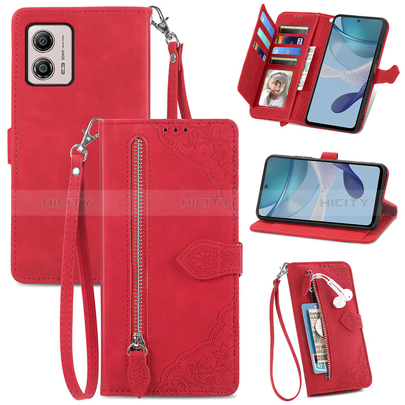 Custodia Portafoglio In Pelle Cover con Supporto S06D per Motorola Moto G53 5G