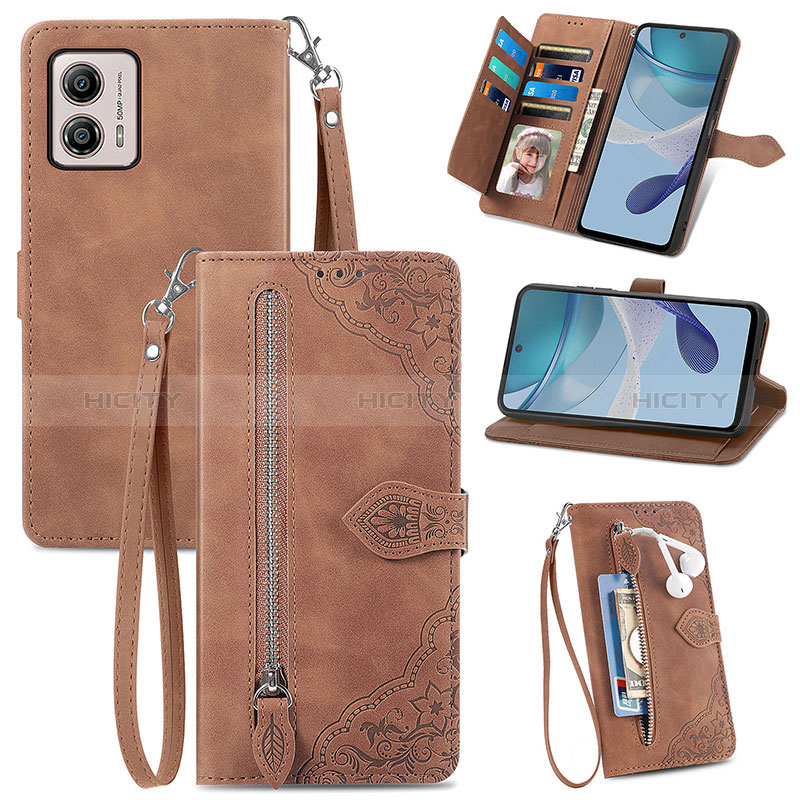 Custodia Portafoglio In Pelle Cover con Supporto S06D per Motorola Moto G53y 5G