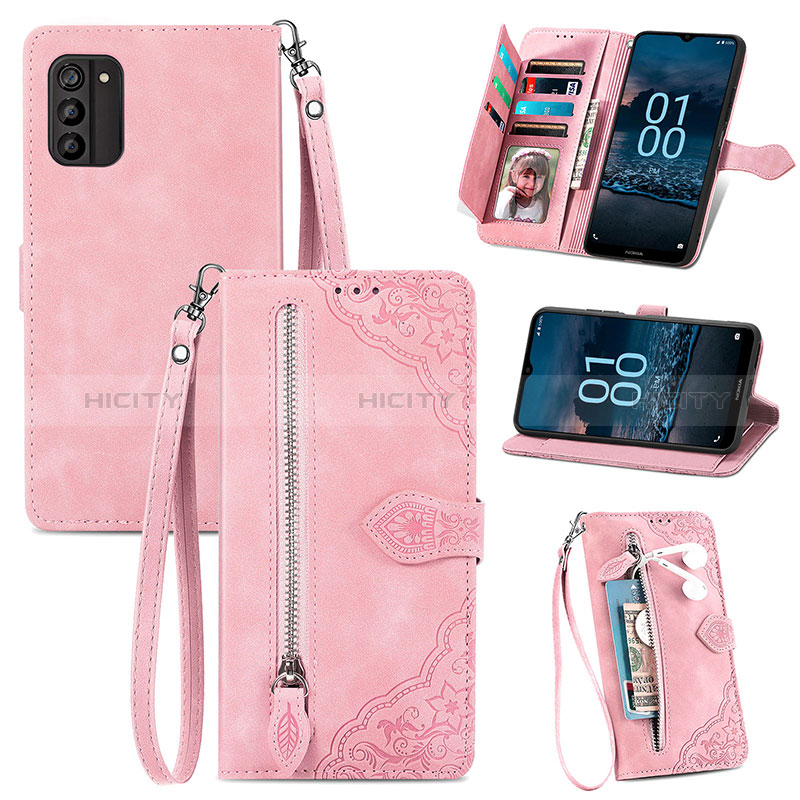 Custodia Portafoglio In Pelle Cover con Supporto S06D per Nokia G100