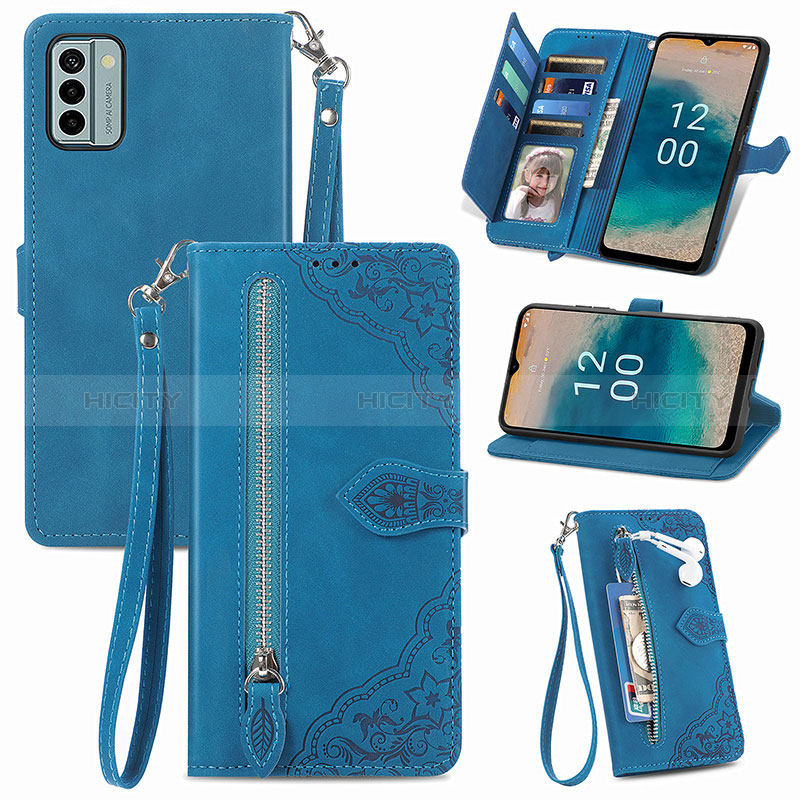 Custodia Portafoglio In Pelle Cover con Supporto S06D per Nokia G22