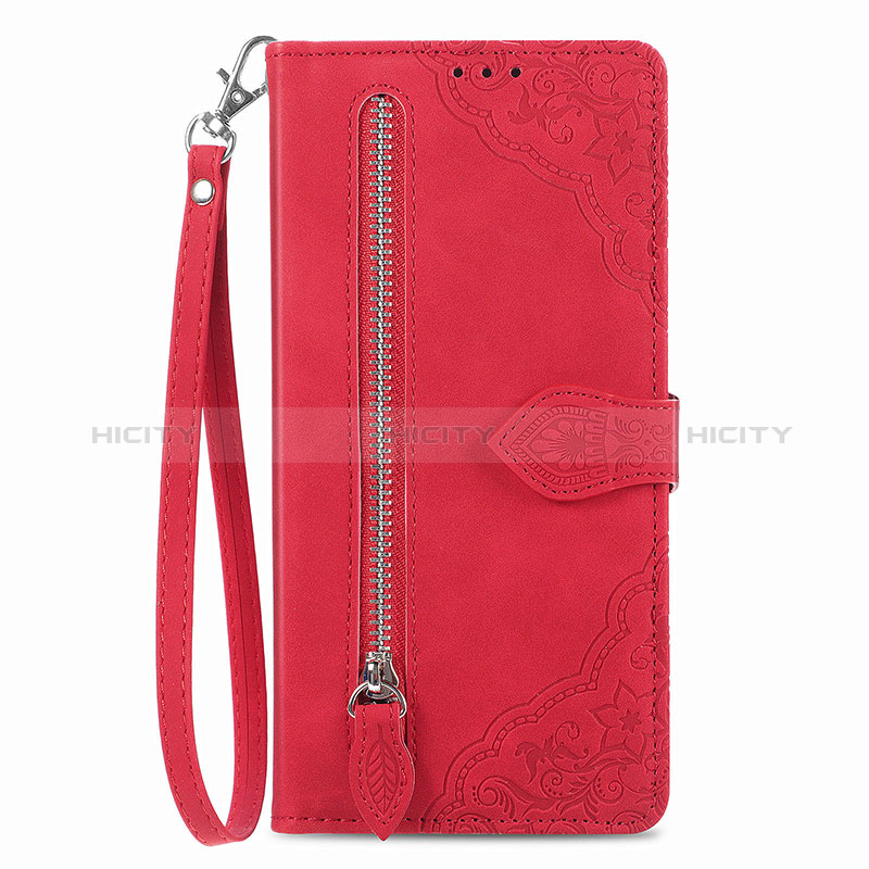 Custodia Portafoglio In Pelle Cover con Supporto S06D per OnePlus Nord 2T 5G Rosso