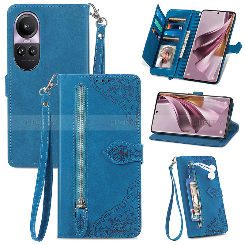 Custodia Portafoglio In Pelle Cover con Supporto S06D per Oppo Reno10 5G