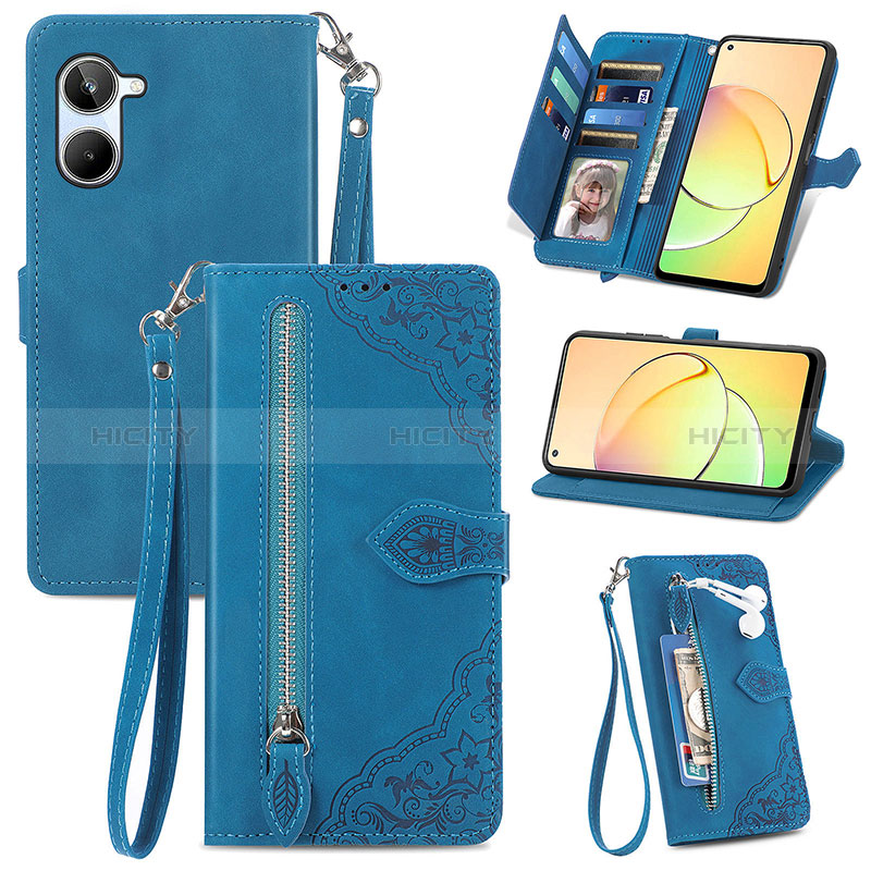 Custodia Portafoglio In Pelle Cover con Supporto S06D per Realme 10 4G