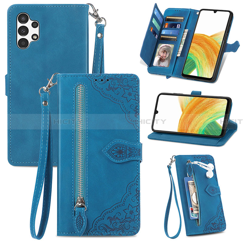 Custodia Portafoglio In Pelle Cover con Supporto S06D per Samsung Galaxy A13 4G