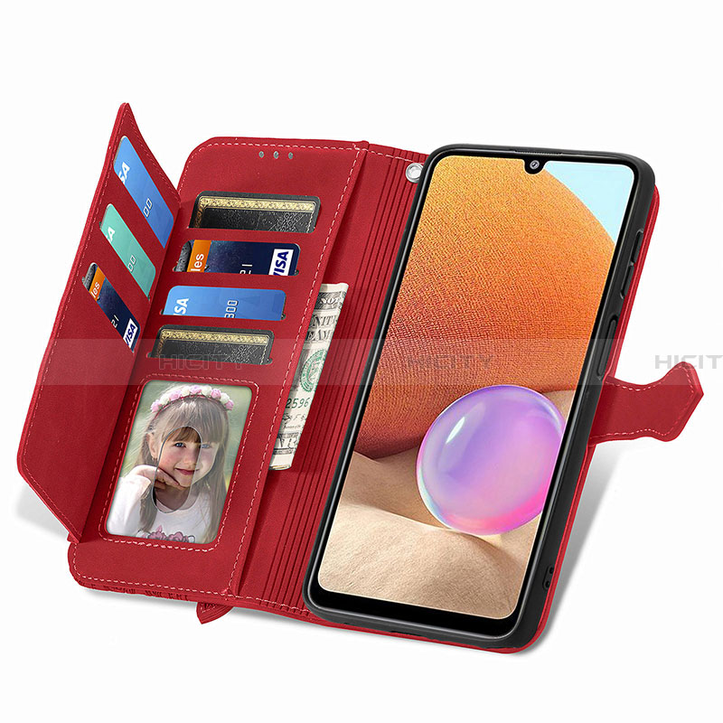 Custodia Portafoglio In Pelle Cover con Supporto S06D per Samsung Galaxy A32 4G