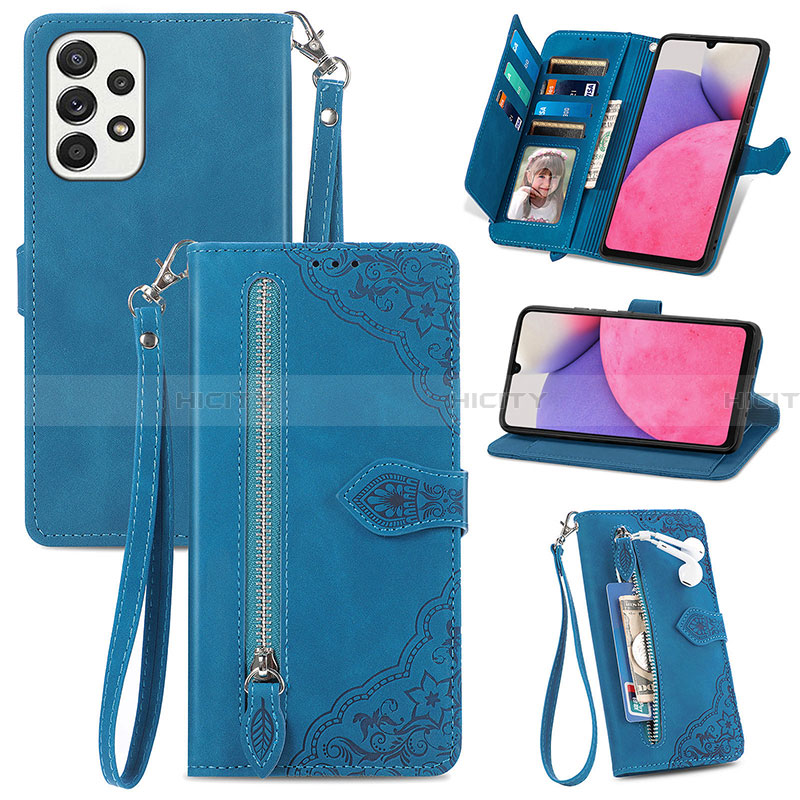 Custodia Portafoglio In Pelle Cover con Supporto S06D per Samsung Galaxy A33 5G