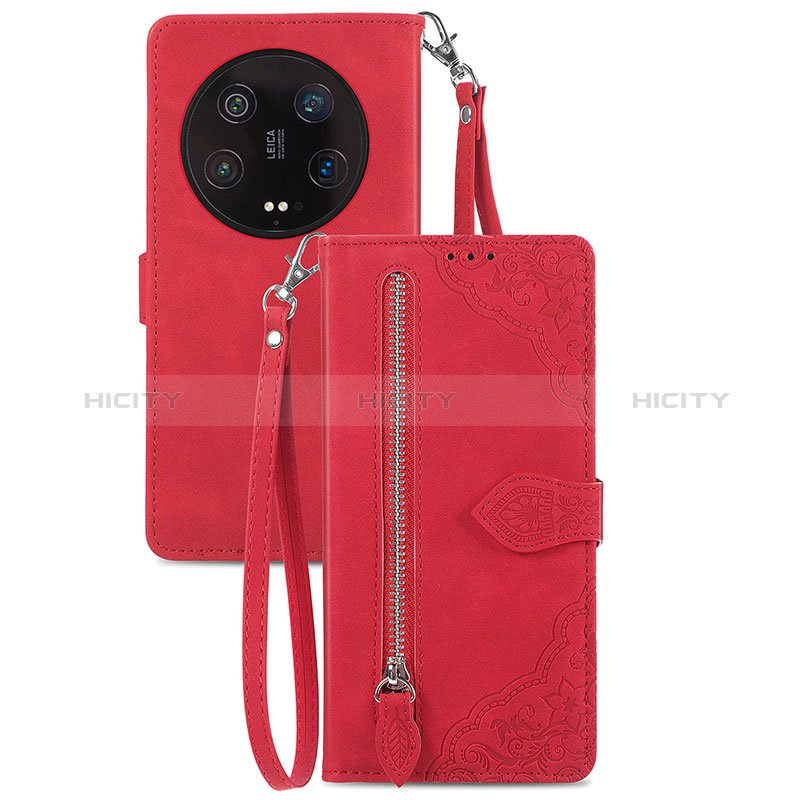 Custodia Portafoglio In Pelle Cover con Supporto S06D per Xiaomi Mi 13 Ultra 5G Rosso