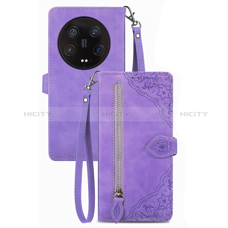 Custodia Portafoglio In Pelle Cover con Supporto S06D per Xiaomi Mi 13 Ultra 5G Viola