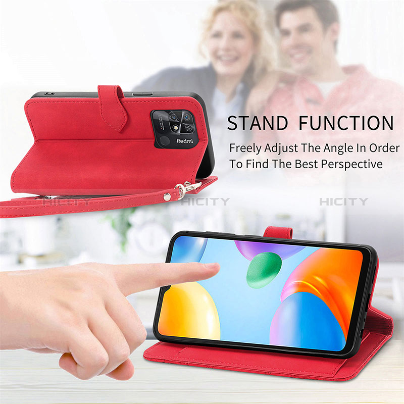 Custodia Portafoglio In Pelle Cover con Supporto S06D per Xiaomi Redmi 10 India