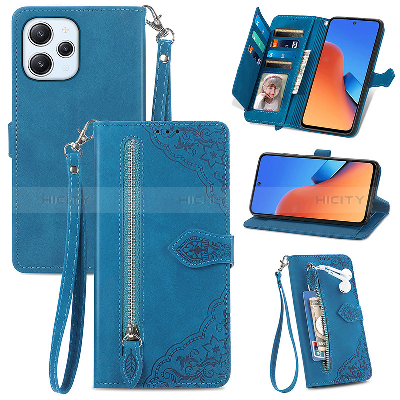 Custodia Portafoglio In Pelle Cover con Supporto S06D per Xiaomi Redmi 12 4G