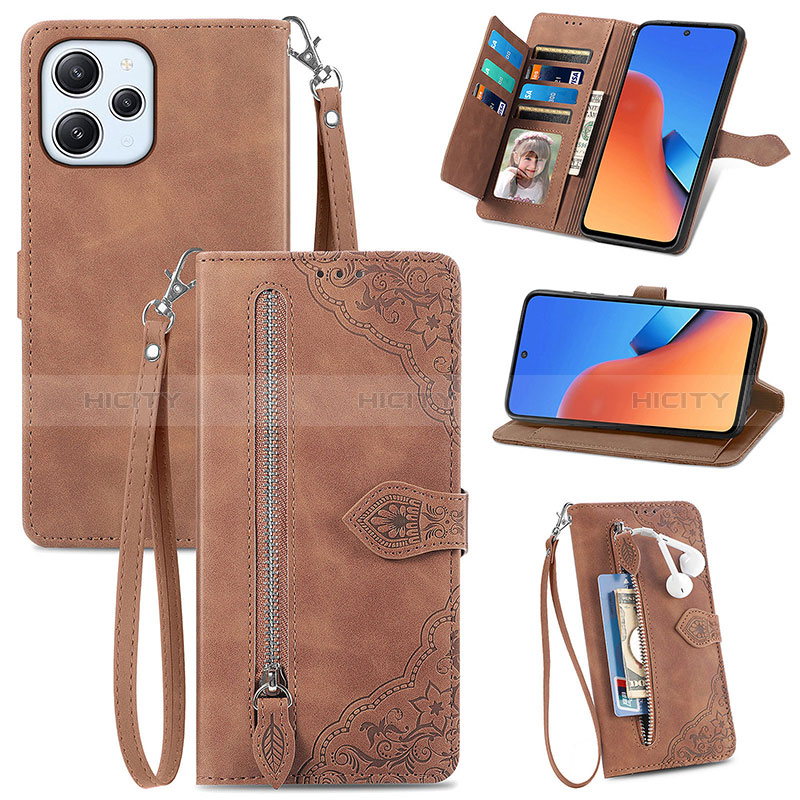 Custodia Portafoglio In Pelle Cover con Supporto S06D per Xiaomi Redmi 12 4G