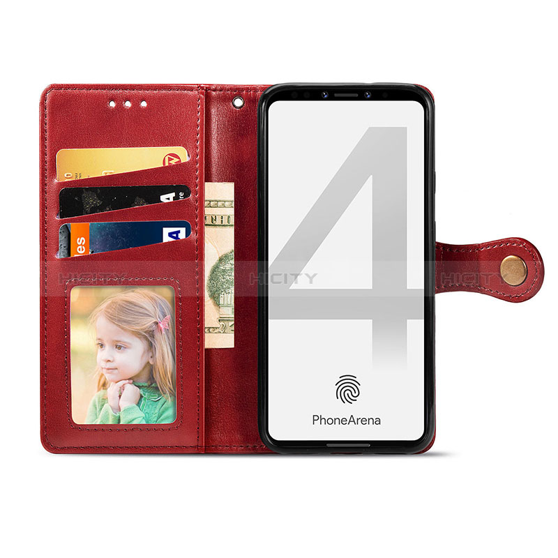 Custodia Portafoglio In Pelle Cover con Supporto S07D per Google Pixel 4