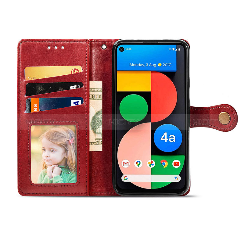 Custodia Portafoglio In Pelle Cover con Supporto S07D per Google Pixel 4a 5G