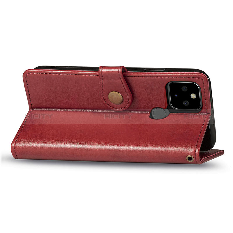 Custodia Portafoglio In Pelle Cover con Supporto S07D per Google Pixel 5