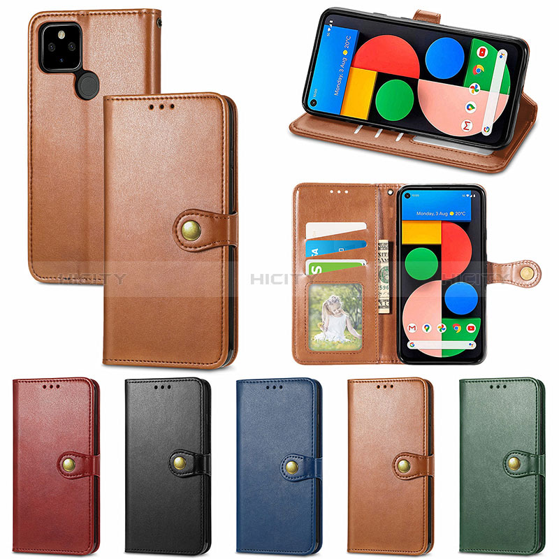 Custodia Portafoglio In Pelle Cover con Supporto S07D per Google Pixel 5a 5G