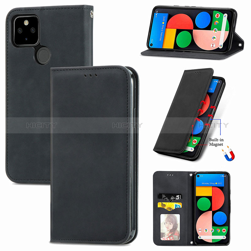 Custodia Portafoglio In Pelle Cover con Supporto S08D per Google Pixel 5a 5G