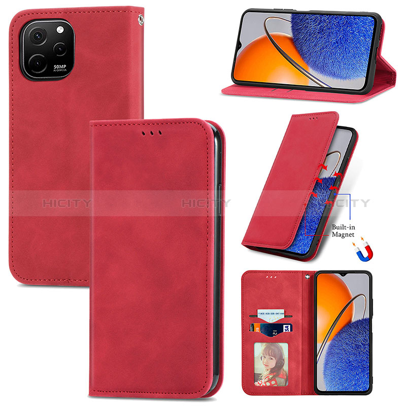 Custodia Portafoglio In Pelle Cover con Supporto S08D per Huawei Enjoy 50z