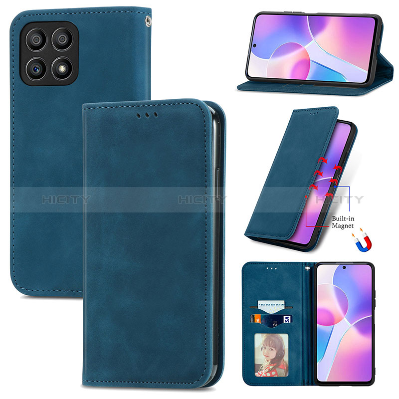 Custodia Portafoglio In Pelle Cover con Supporto S08D per Huawei Honor X30i