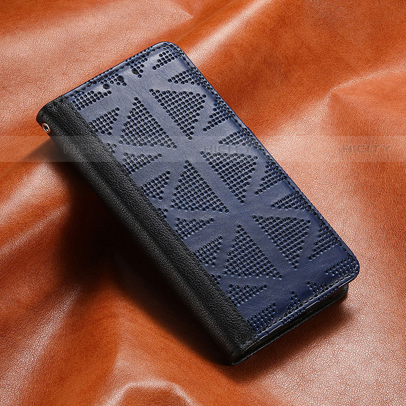 Custodia Portafoglio In Pelle Cover con Supporto S08D per Samsung Galaxy S22 Ultra 5G Blu