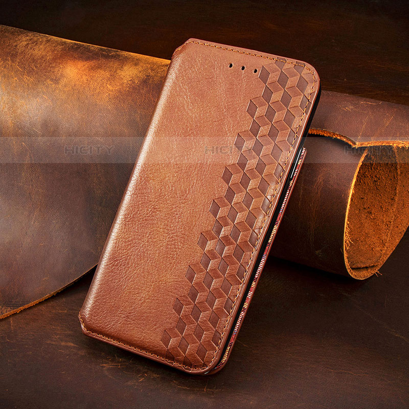 Custodia Portafoglio In Pelle Cover con Supporto S08D per Samsung Galaxy S23 Plus 5G Marrone