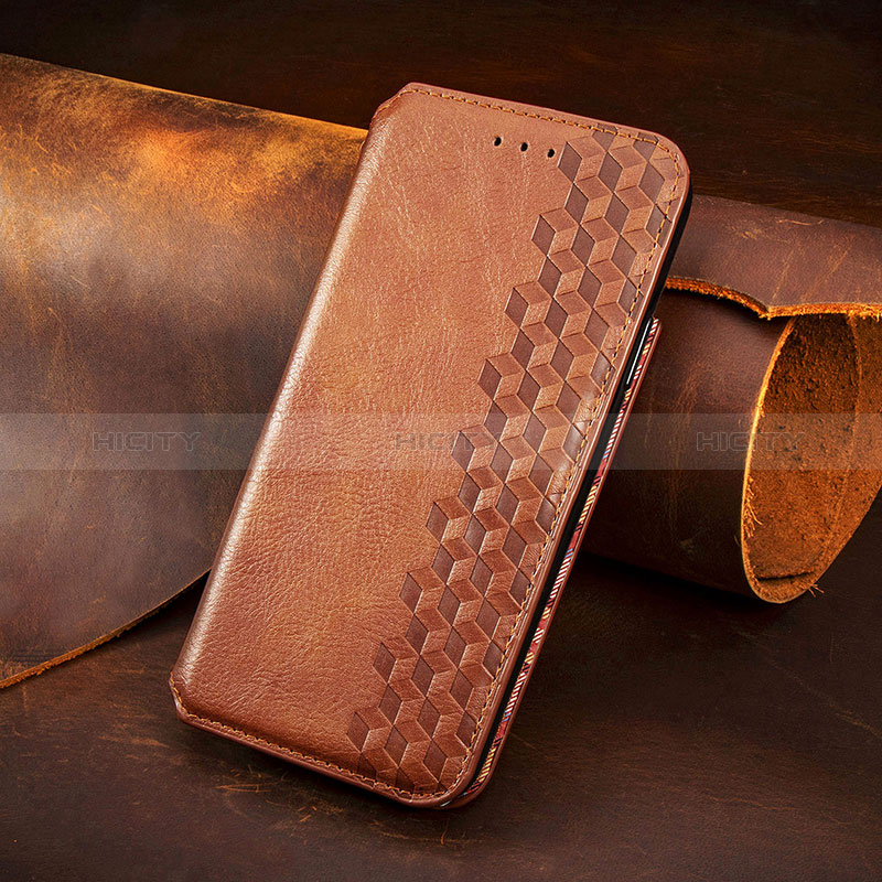 Custodia Portafoglio In Pelle Cover con Supporto S08D per Samsung Galaxy S25 5G Marrone