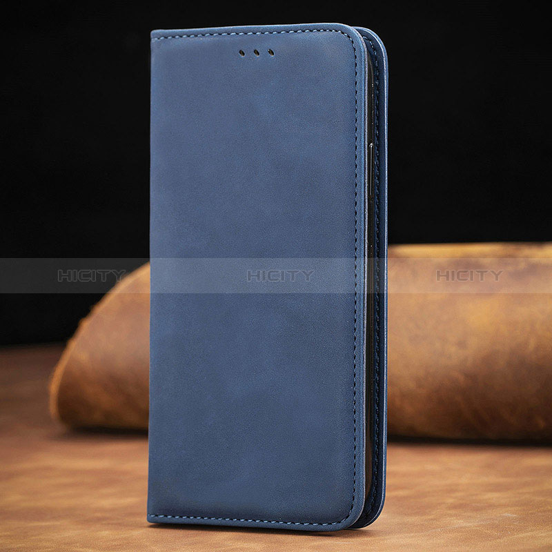 Custodia Portafoglio In Pelle Cover con Supporto S08D per Xiaomi POCO C31 Blu